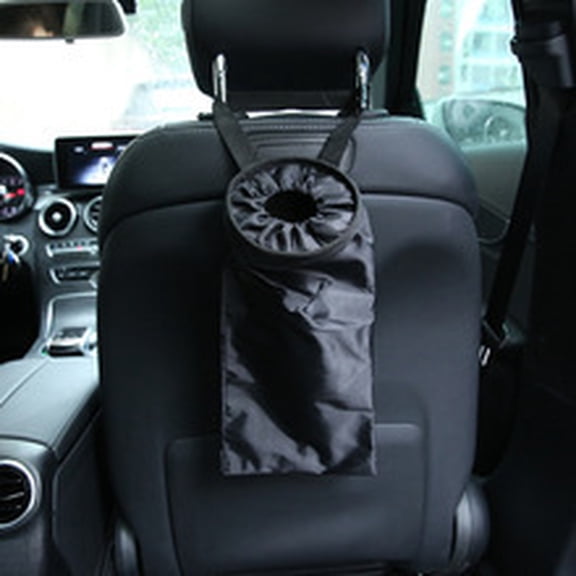 Washable Car Trash Bag Can Hanging Back Seat Detachable Car Garbage Bag Car Storage Outdoor Traveling Black