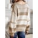 thumbnail image 5 of Ecrocoo Suéteres para mujer Manga larga Cuello en V Rayas Bloque de color Suéter Casual Suelto Tops de punto Zhivalor WMPH-1174-8, 5 of 6