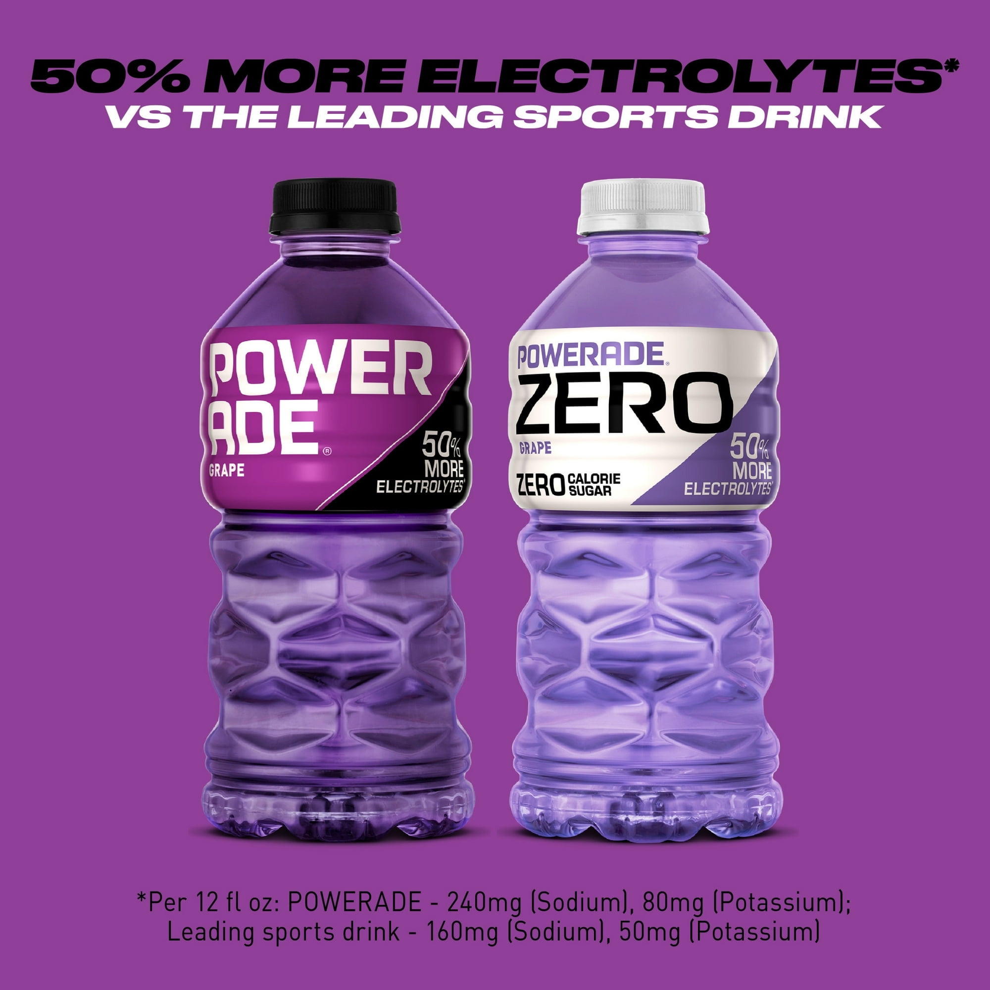 ( 4 Pack )POWERADE Electrolyte Enhanced Grape Sport Drink, 28 fl oz, Plastic Bottle