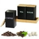 thumbnail image 5 of Juego de 3 Botes para Té, Café y AzúCar con Bandeja, Tarros de Hierro para Té y Café con Tapa de Bambú, Recipientes para Café, AzúCar y Té B, 5 of 5