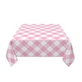 thumbnail image 3 of YFYANG Square Polyester Table Cloth, 54" x 54" Reusable Table Cover Kitchen Dining Room Pink Vintage Plaid Texture Decorative Tablecloths for Tables of 2-4 People, 3 of 8