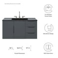 thumbnail image 4 of Sink Vanity Cabinet, Grey Gray Black, Ceramic, Melamine, Modern Contemporary, Hotel Bedroom Bathroom Master Suite Guest, 4 of 9