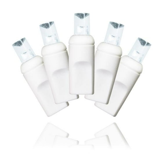 Winterland S-50MMPW-6W 50 Count Standard Grade 5 mm.  Conical Pure White LED Light Set