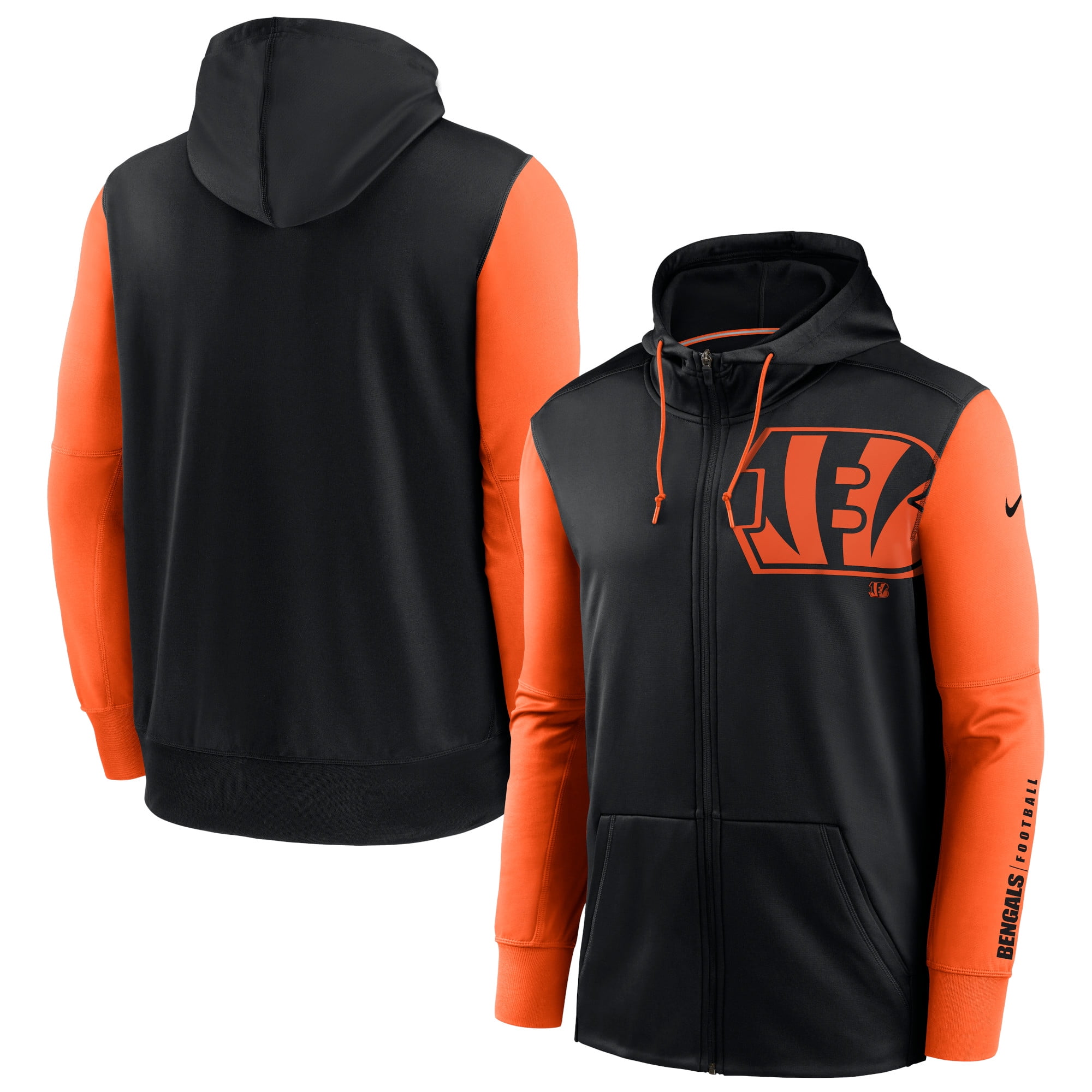 nike jacket black and orange