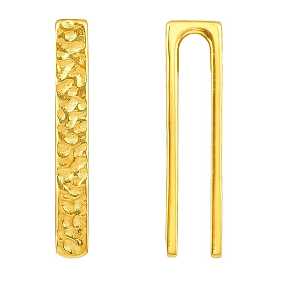 ​​LADEMAYH Stylish Chic Ear Weights for Stretched Ears, 2g Hammered Bar Design Ear Hangers for 6mm  Lobes, Hypoallergenic 316L Stainless Steel Lightweight Weighted Gauges Punck Gothic Body Jewelry