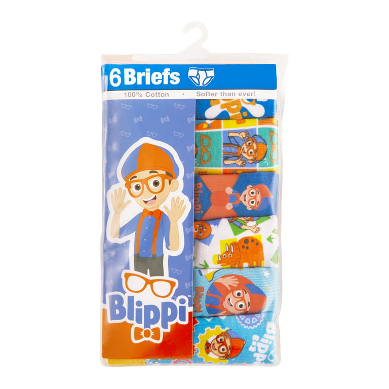 Blippi Toddler Boys Brief Underwear, 6-Pack, 2T-4T