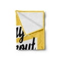 thumbnail image 2 of Fitness Soft Flannel Fleece Throw Blanket, Every Workout Counts Phrase in Writing Marks Healthy Living Theme, Cozy Plush for Indoor and Outdoor Use, 50" x 70", Yellow Black White, by Ambesonne, 2 of 5