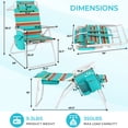 thumbnail image 2 of Pirecart Height 17" Tall Beach Chairs Set of 2, Folding Backpack Beach Chairs W/ 5-Position Lay Flat & Cooler Pouch, Headrest, Storage Bag, Towel Bar, Foot Mat, Orange, Yellow and Blue Stripes, 2 of 11