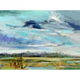thumbnail image 2 of Hallock, Carol 18x15 Gold Ornate Wood Framed with Double Matting Museum Art Print Titled - Marsh Skies, 2 of 4