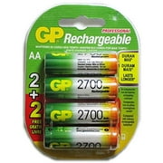 GP Recyko AA NiMH Pre-Charged Rechargable 1.2v 2700mAh 2 Batteries + 2 Free Total of 4 Batteries