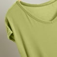 thumbnail image 7 of ShomPort Nightwear for Womens V-Neck Short Sleeve Comfy Basic T-Shirt Solid Color Lightweight Smoothing Everyday Loungewear, 7 of 7