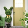 3D Bunny Topiary with Lights, 35inch Green Artificial Bunny-Shaped ...