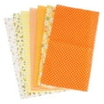 thumbnail image 1 of Paquetes de tela de algodón Uxcell, 7 piezas de 20 x 20 pulgadas, cuadrados de tela precortados de algodón 100% impresos con flores para costura, patchwork, quilting y manualidades DIY, Naranja, 1 of 7