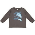 thumbnail image 3 of Inktastic Dolphin-itely the Cutest Boys or Girls Long Sleeve Toddler T-Shirt, 3 of 5