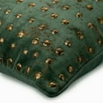 thumbnail image 2 of Chair Cushion Cover, Teal Green 26"x26" (65x65 cm) Throw Pillow Covers, Velvet Beaded & Gold Foil Throw Pillows For Couch, Dotted Pattern Circles & Dots Style - Wheeling Around Teal, 2 of 3