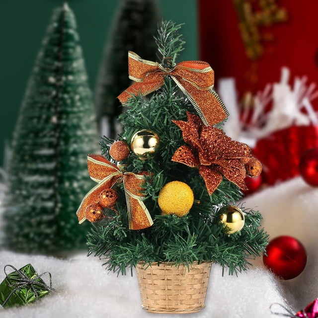 Árbol de Navidad artificial Macarena decoración de mesa pequeño 40 cm Naranja