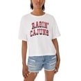 thumbnail image 3 of Women's Gameday Couture White Louisiana Ragin' Cajuns Claim To Fame Boxy Cropped T-Shirt, 3 of 5