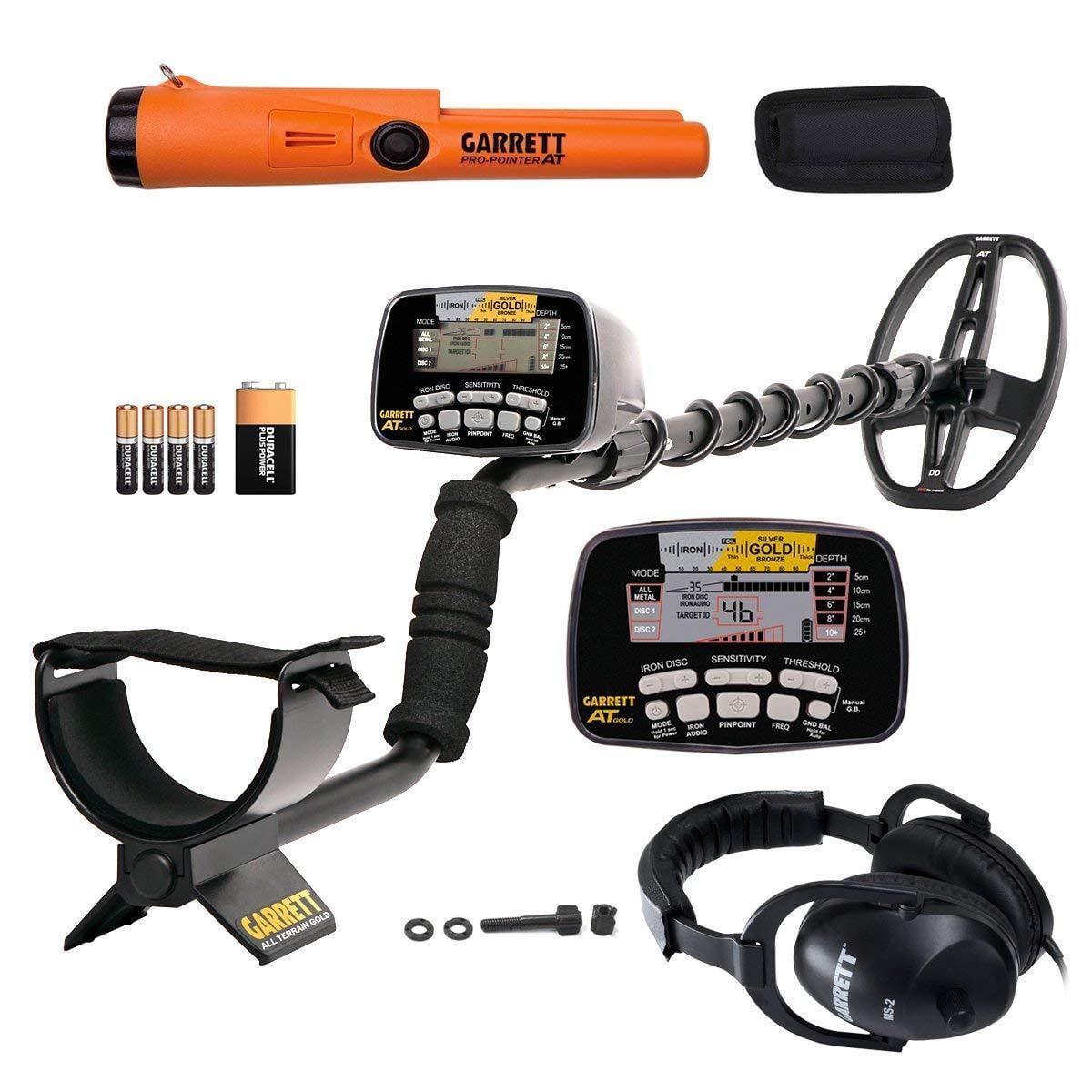 Garrett AT Gold Waterproof Metal Detector with Headphones and