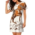 thumbnail image 2 of Easygdp Cowboy Riding Horse Camisón de manga corta para mujer, informal, estampado, 2 of 6