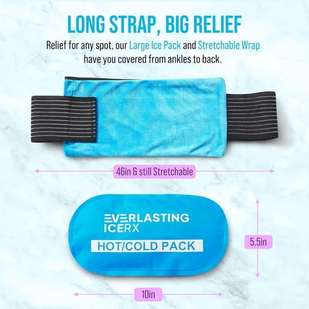 Everlasting Ice RX Hot and Cold Gel Ice Pack Wraps Reusable Ice Packs for Pain Relief, 4-Pack