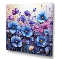 thumbnail image 2 of Designart "Blue Purple Pansies landscape Pointillism Dot" Floral Canvas Art Print, 2 of 5