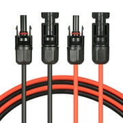 1 paire 10 pieds noir + 10 pieds rouge 10AWG câble d'extension de panneau solaire avec connecteur femelle et mâle