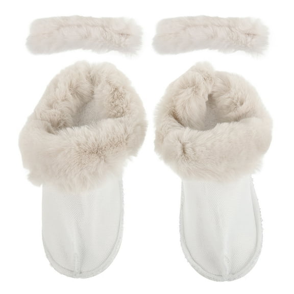 Removable Plush Liner Shoes Detachable Winter Clog Liners White