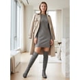 thumbnail image 5 of BLISSFUL STEP Halloween Women's Knee High Boots Chunky Heel Faux Suede Fall Winter Boots Gray 10, 5 of 8
