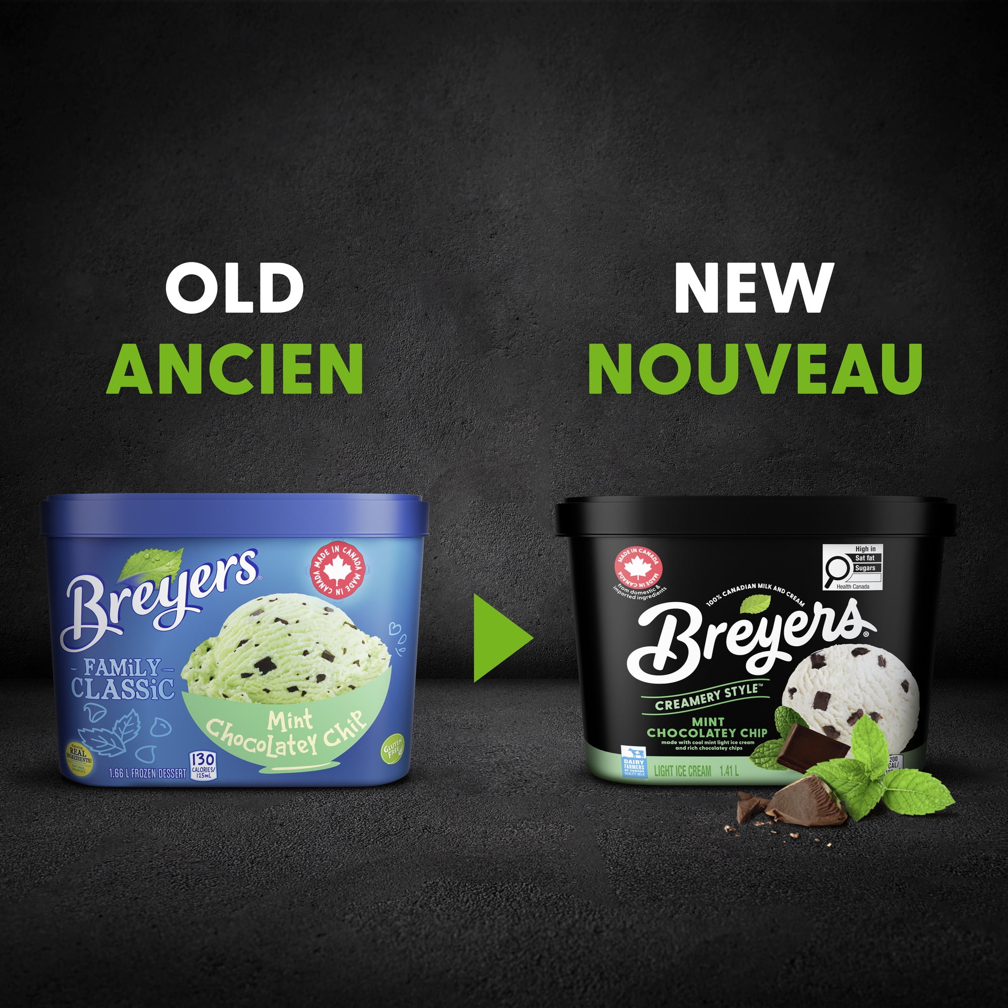 Breyers Mint Chocolatey Chip Light Ice Cream, 1.41 L