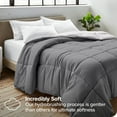 thumbnail image 2 of Bare Home Ultra-Soft Reversible Comforter - Goose Down Alternative - King/Cal King, Gray/Light Gray, 2 of 8
