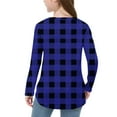 thumbnail image 5 of UQJfacai Girls Long Sleeve Shirts Kids Plaid Graphic Crewneck Tops Fall Curve Hem Side Slit Casual Cute Blouses Tee 3-12 Years, 5 of 6
