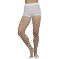 thumbnail image 4 of ToBeInStyle Women's Spandex Knee High Socks With Multi Strand Diamond Net - White - One Size, 4 of 6