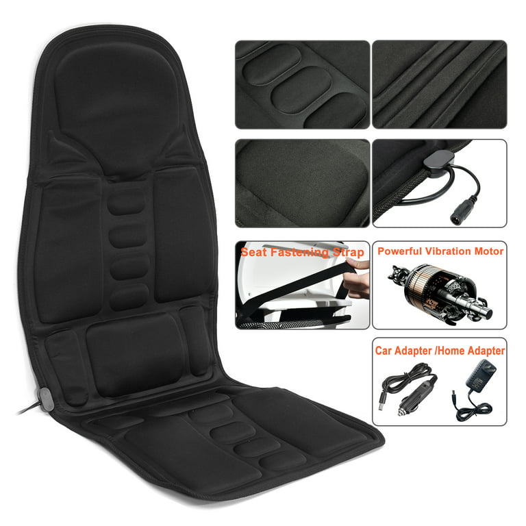 Portable Electric Heated Back Seat Massage Chair Cushion Pad For Car & Home  