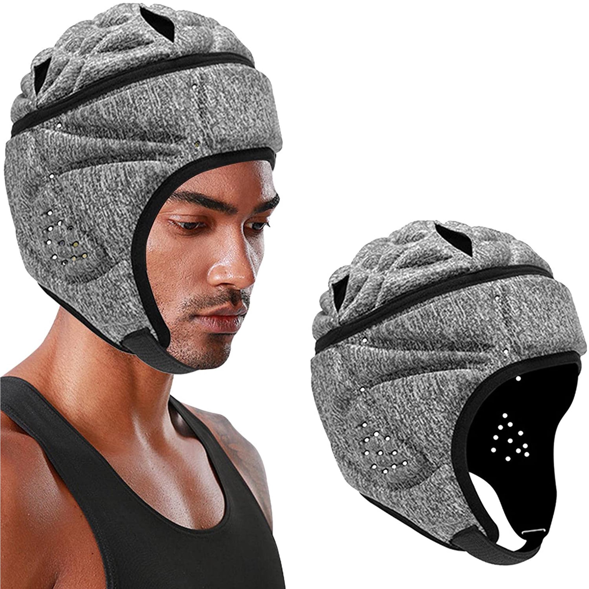 Casque De Football Rembourré – Protection EVA, Respirant, Sangle Menton, Taille Unique Pour Ados Et Adultes