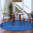 thumbnail image 4 of Tribal Blue Round Rug 5ft Washable Circle Kitchen Rugs Non Slip Boho Ethnic Abstract Floral Art Vintage Large Area Rug Indoor Floor Carpet for Bedroom Living Room Home Office Dining Room Nursery, 4 of 8