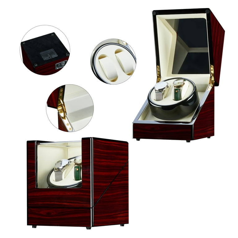 Topcobe Watch Box, Single Watch Winder, Wood Watch Case, Automatic Rotation Watch Jewelry Display Case, Watch Storage Box Organizer Gift for Men/