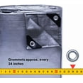 thumbnail image 3 of TARP SUPPLY Inc 18' x 24' Heavy Duty Silver Poly Tarp with Aluminum Grommets and Reinforced Corners, Waterproof, UV Resistant 10 Mil Protective Cover for Roof, Material, Equipment & Outdoor Use, 3 of 9