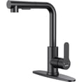 thumbnail image 1 of Kitchen Faucets, Matte Kitchen Faucet with Pull Down Sprayer and Deck Plate, Stainless Steel Commercial Utility Kitchen Faucets for Sink Hole for Bar Rv Camper Laundry Outdoor Farmhouse, 1 of 9
