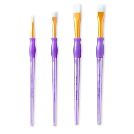 UPC: 0886946972225 | White Taklon Angular Brushes Value Pack By Craft Smart®