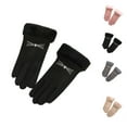 thumbnail image 3 of ZACPNCV Women Reflective Zipper Gloves Plush Thick Warm Windproof Cycling Driving Electric Car Skiing Outdoor Gloves Gray, 3 of 3