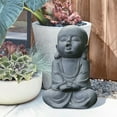 thumbnail image 5 of LuxenHome Gray MgO Meditating Buddha Garden Statue, 5 of 6