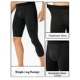 thumbnail image 2 of yeacher Men's Asymmetrical Basketball Compression Pants with Mesh Crotch, Patchwork Design, Grey, Size 2XL (21330#), 2 of 7
