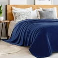 thumbnail image 2 of Sedona House Microfiber Soft Warm Lightweight Flannel Fleece Blanket 60x80 Twin Size Blue, 2 of 7