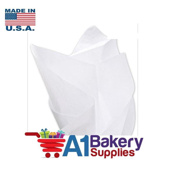 White Tissue Paper Squares, Bulk 100 Sheets, Premium Gift Wrap by A1 Bakery Supplies, Large 15x20 Inch
