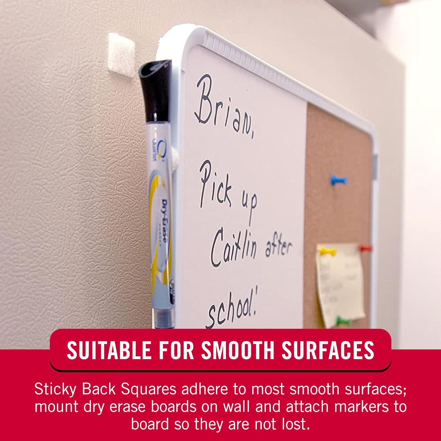 VELCRO Brand Sticky Back Mounting Squares, Adhesive Sticky Back Hook and Loop Fasteners for Home, Office or Crafting, Strong Secure Hold, Pack of 20, 7/8" White Squares