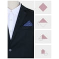 thumbnail image 3 of INSPIRE CHIC Father's Day Men's Pocket Squares Flower Patterned Handkerchiefs with Solid Trim for Wedding Party Deep Blue One Size, 3 of 4