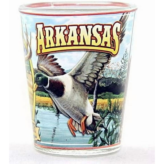 Arkansas State Mural Shot Glass jks