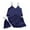 Navy, variant on Womens Pajama Sets Solid Satins Silk Nightwear Tank Top Shorts Dress Robes Three Pieces Pajamas Sets Matching Lounge Set Loungewear Sweatsuit Navy XL