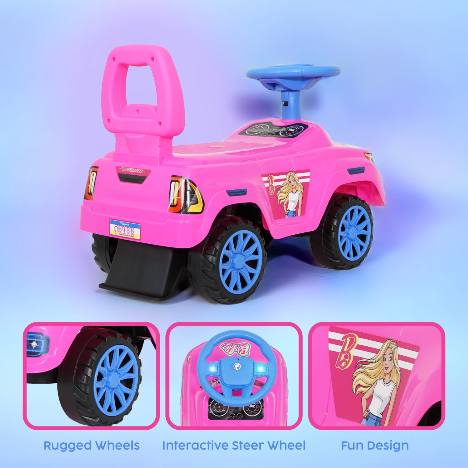 Barbie Foot to Floor Ride on Vehicle for Girls with Interactive Features