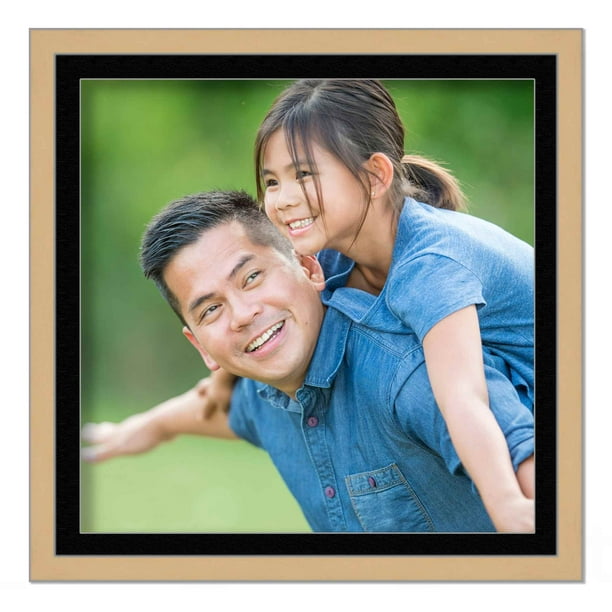 18x18 Frame Natural With Black Picture Mat For 18x18 Photo